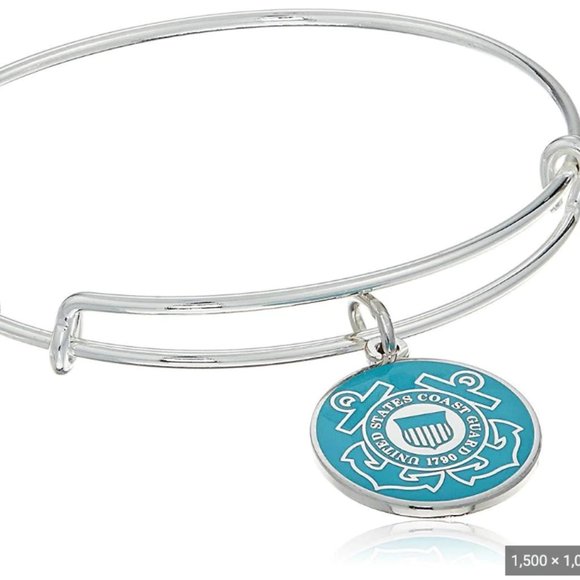 US Coast Guard Silver Alex and Ani Expandable Bracelet - Picture 1 of 2
